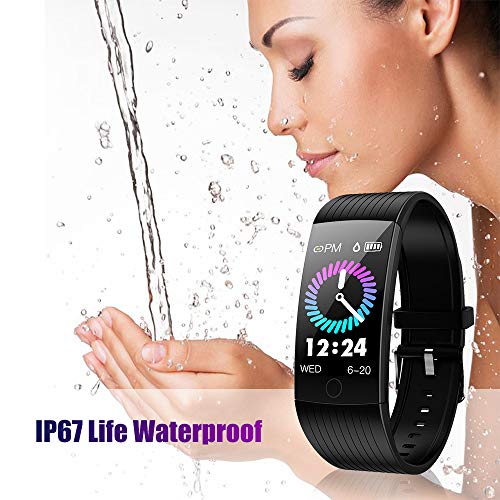 ANSGEC Fitness Tracker, Activity Tracker Watch with Heart Rate Monitor, Color Screen Smart Bracelet with Sleep Monitor,IP67 Waterproof Smart Bracelet for Android and iOS (B)