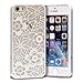 iPhone SE Case, GreatShield TACT Series Design Pattern Rubber Coating Slim Fit Hard Case Cover for Apple iPhone SE / 5S / 5 (Flora - White)