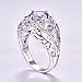 Veunora Silver Plated 8x8mm Created Rainbow Topaz Cubic Zirconia Filled Twisted Knot Hollow Women Ring Size 7