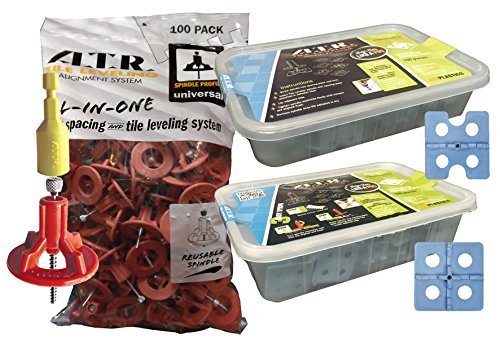 ATR Tile Leveling Alignment System DIY Kit 2mm Cross Floors and Walls (301 pieces)