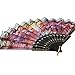 YOKIND 10 Pack Vintage Spanish Floral Folding Hand Fan Sequin Fabric Folding Handheld Hand Fan, Random Color
