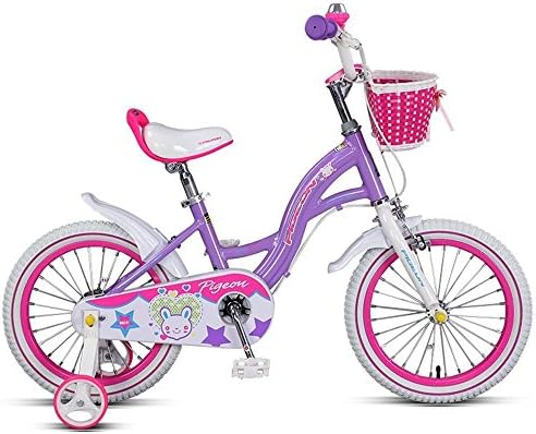 DACHUI Children of the bicycle, final 14/16 of aluminum alloy the framework, boys and girls 3-8 years baby stroller (Color purple, its size: 14 inches)