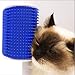 WWVVPET Cat Self Groomer with Catnip, Hair Brush, Wall Corner Scratcher Comb, Grooming Massage Brush, Perfect Scratch Massager Tool for Long & Short Fur Kitten/Puppy (3.0 Softer Blue, 2 Count)