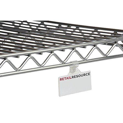 Label Holder for Wire Shelves Price Tag Holder 1 1/4 x 3 (H x L) Clear, Bag of 250