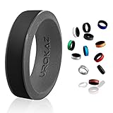 UROKAZ   Silicone Wedding RingBlack   GreySize 10  Inner Diameter ~ 19.76 mm
