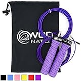 WOD Nation Attack Speed Jump Rope - Adjustable Jumping Ropes - Unique 2 Cable Skipping Workout System - 1 Thick and 1 Light 10' Cable - Perfect for Double Unders - Fits Men and Women