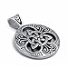 ELFASIO Large Celtic Knot Magic Both Sided Pendant Necklace Men's Stainless Steel Box Chain Jewelry(22inch)