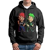Markiplier Jacksepticeye Men Pullover Black Hooded Sweatshirt