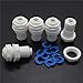 JIUWU White Fittings Bulkhead Connector 1/4-Inch Tube Quick Connect RO Water Filter Pack of 5