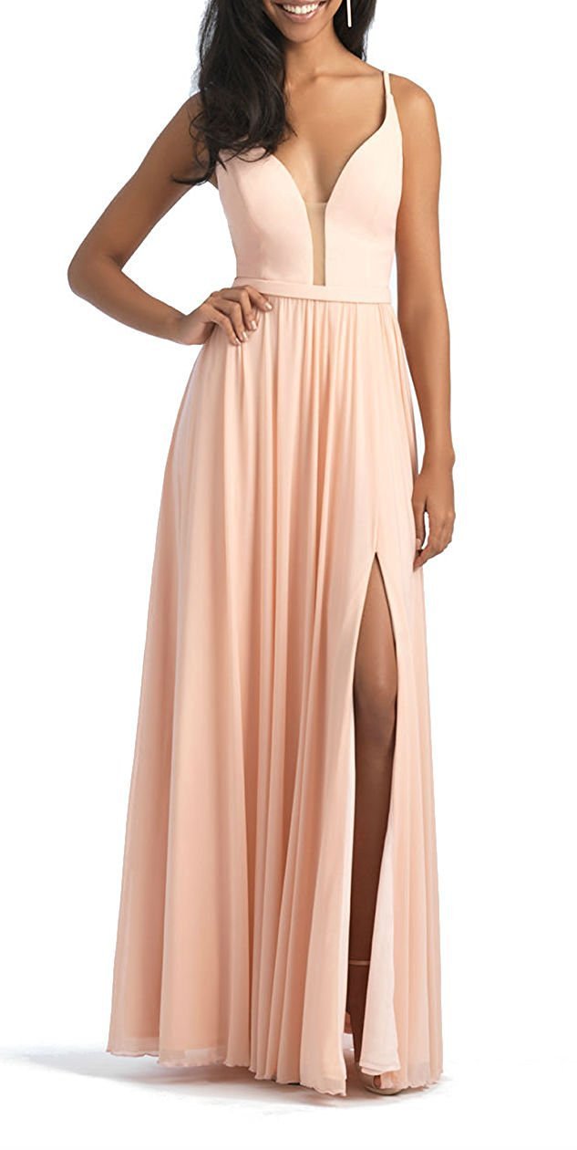 Spaghetti Strap Long Dress 2018 Satin V Neck Women Formal