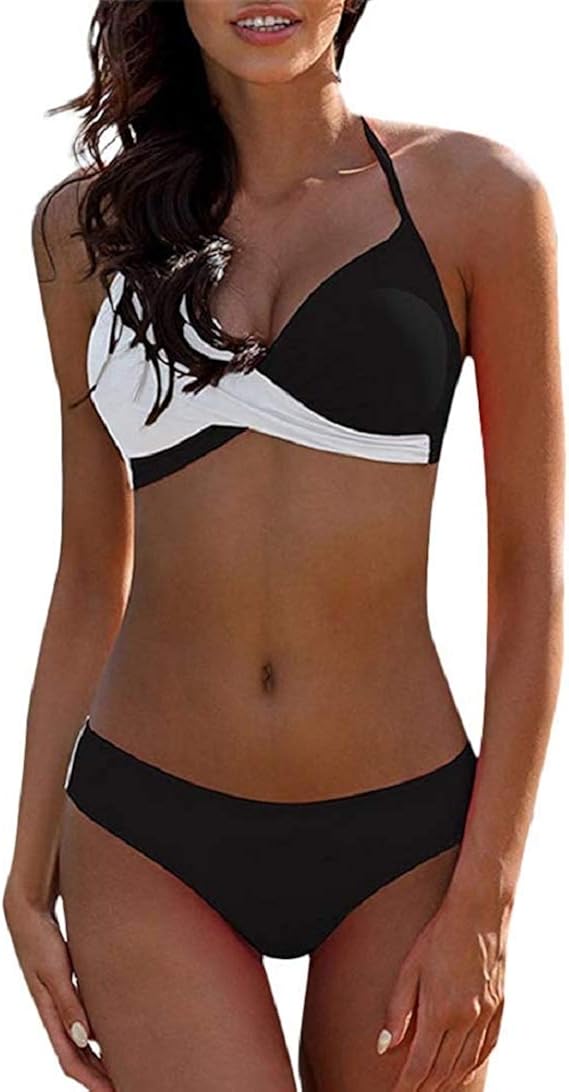 bandeau bikini schwarz push up