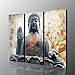 Buddha Wall Art Zen Canvas Print Buddha Statue with Lotus Flowers Pictures Patina Painting Framed Modern Home Decor for Living Room 24x36inch