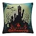 Yeahbeer 4-Pack Happy Halloween & Christmas Pillow Covers Cotton Linen Bat Pumpkin Sofa Home Decor Throw Pillow Case Cushion 18