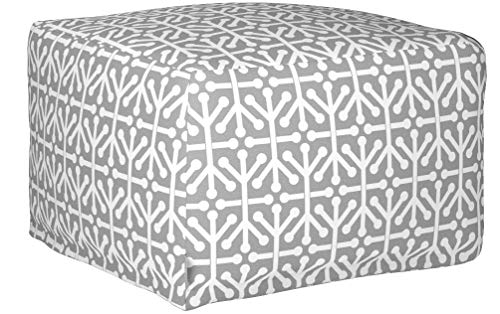 Majestic Home Goods Aruba Ottoman, Large, Gray - Thumbnail 6