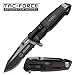 Tac-Force- Spring Assisted Folding Pocket Knife – Black Partially Serrated Drop Point Blade, Aluminum Handle with EMT Script, LED Light and Pocket Clip, Tactical, EDC, Rescue - TF-749EM