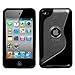 Unique Transparent S Shape Protective Case for iPod touch 4G (Solid Black)