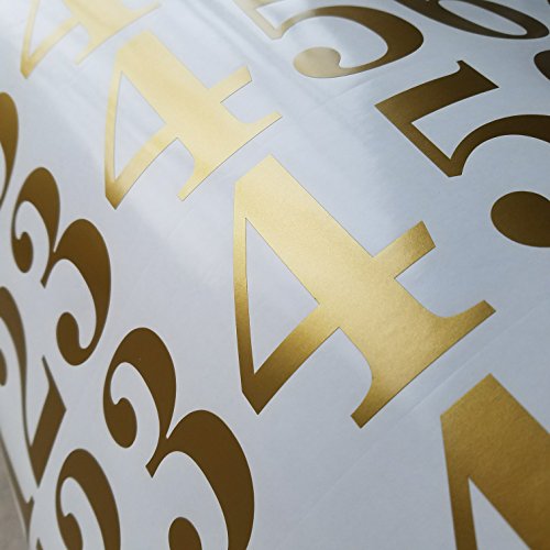Classic Style Die Cut Vinyl Numbers (3 inch Soft Metallic Gold) - Thumbnail 5