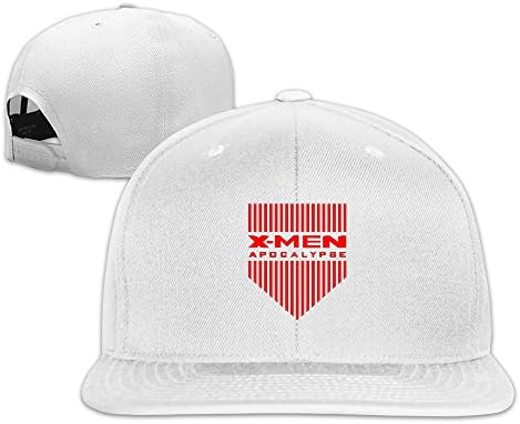 HmkoLo X-MEN Cotton Flat Bill Baseball Cap Snapback Hat Unisex White