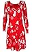 Angashion Women's Long Sleeve Christmas Gifts Print Flared Swing Dress Top