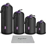 (4 Pack) Altura Photo Thick Protective Neoprene Pouch Set for DSLR Camera Lens (Canon, Nikon, Pentax, Sony, Olympus, Panasonic) - Includes: Small, Medium, Large and Extra Large Pouches