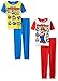 Super Mario Brothers Little Boys' Friends 4-Piece Cotton Pajama Set, Red/Blue, 6