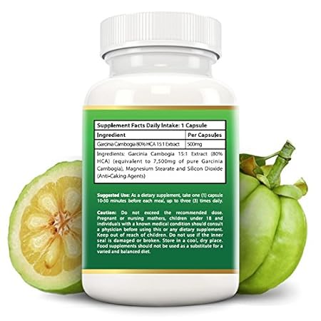 Amazon.com: Garcinia MAX 100% Pure Garcinia Cambogia 7500mg 80% HCA, Extra Strength. Natural Appetite Suppressant, Carb Block, Caffeine-free, NEW Formula, ...