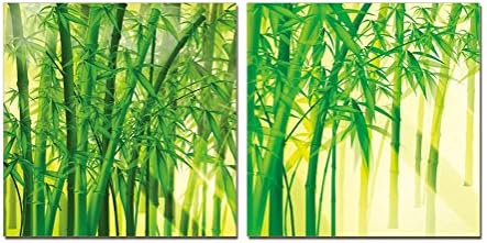 SLS Vision. Bamboo Forests. 40 x 20 inches. Ready to Hang. Contemporary Art Modern Wall Decor, 2 Panel Commercial Grade Machine Framed Giclee Canvas Print. Home Decoration Painting. I1145