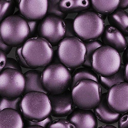 Pastel Bordeaux Preciosa Czech Glass Candy Beads 8mm 2-Hole Cabachon