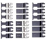 Ginsco 20 Pcs Metal Wood Precision Oscillating Multitool Quick Release Saw Blade with Storage Case