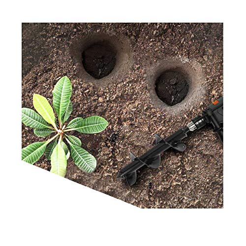 SETROVIC Garden Auger Drill Bit, 3" x 12" Post Hole Digger Rapid Flower Bulb Planter Bedding Plant Auger Earth Auger For 3/8" Hex Drive Drill, Black