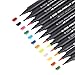 Huhuhero Double-Ended Fine and Soft Brush Tip Watercolor Art Pen Markers, Assorted Colors (No Duplicates), 36 Pack