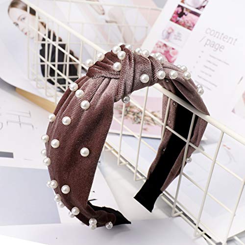 Headbands for Women Pearl Headbands - 3PCS Twisted Faux Pearl Velvet Headband Elegant Bling Hair Clip Hairpins Headwear Barrette Styling Tools Accessories