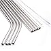 YIHONG 8 Pcs Reusable Metal Drinking Straws - 8.5Inch Stainless Steel Straws - 6mm Diameter Wide- Compatible with 20oz Yeti Tumblers - For Cold Beverage - 4 Straight + 4 Bent + 2 Brushes+1 Pouch