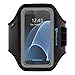 Galaxy S7 Armband: Stalion Sports Running & Exercise Gym Sportband (Jet Black) Water Resistant + Sweat Proof + Key Holder + ID / Credit Card / Money Holder
