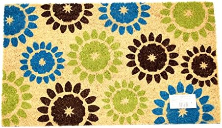 Home Garden Hardware 39114 Suzanni Green Printed Coir Doormat,Natural,Small