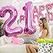 21st Birthday Decorations - 21st Birthday Party Supplies, 21st Birthday Sash, Happy Birthday Banner, Pink Conffeti Balloons, Finally 21, Gifts for her.
