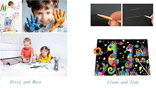 image for Meetory 15X Rainbow Space Scratch Paper,Black Coated Art Doodle Pad Pa