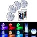 LED Waterproof Battery Powered Submersible Accent Night Mood Lights with IR Remotes For Party, Wedding, Garden, Swimming Pool, Vase, Fish Tank, Christmas, Festival Decoration Lighting