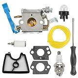 Yermax C1Q-W37 Carburetor + 545112101 Air Filter Adjustment Tool Kit for Husqvarna 125B 125BX 125BVX Handheld Leaf Blower