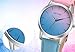 COOKI Womens Quartz Watches, Rainbow Design Unique Analog Fashion Clearance Lady Watches Female Watches Casual Wrist Watches for Women,Round Dial Case Comfortable Faux Leather-H15 (Pink)