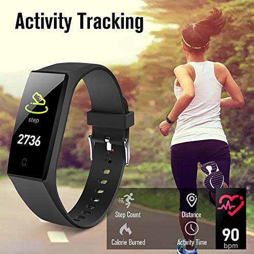 goopow Fitness Tracker HR, Sport Activity Tracker Watch with Heart Rate Monitor and Sleep Monitor, Smart Band Calorie, Step Counter, Pedometer Walking Watch for Women Men Kids (Pink)
