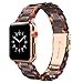 Wearlizer Gold Compatible with iWatch Band 42mm 44mm Womens Resin Unique Stainless Steel 3-line Strap Beauty Replacement Wristband Metal Bracelet Series 5 4 3 2 1