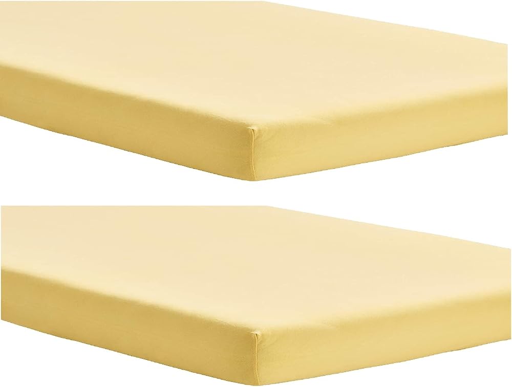 Dudu N Girlie Next2Me Crib Fitted Sheets 51 x 85 Pack 2 Yellow