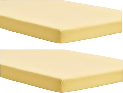 Dudu N Girlie Next2Me Crib Fitted Sheets 51 x 85 Pack 2 Yellow