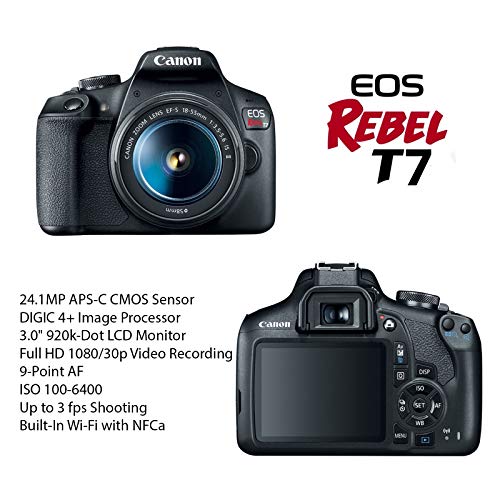 Canon Eos Rebel T7 Dslr Camera Bundle With Canon Ef S 18 55mm F 3 5 5 6 Is Ii Lens 2pc Sandisk 32gb Memory Cards Accessory Kit Pricepulse