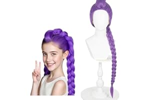 wartleves Anime Costume Cosplay Wig, Purple Braid Wigs for Women and Girl, Natural Looking Costume Wig for Halloween Party, Cosplay