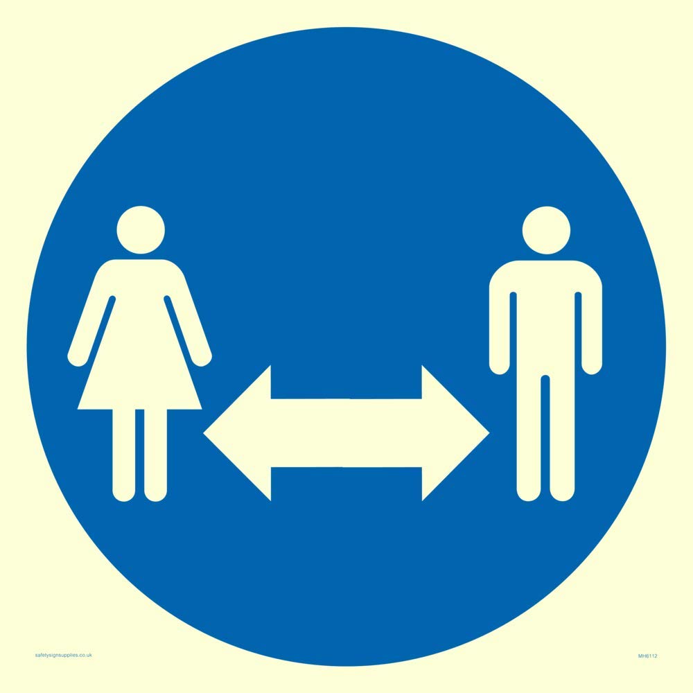 Social Distancing Sign with no 2m or distance number