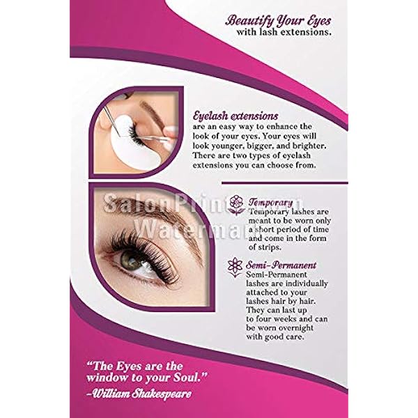 Amazon Com Global Printing Services Nail Salon Poster Thick Voluminous Eyelashes Extension With Quote Poster P 223 24in X 36in Beauty Personal Care