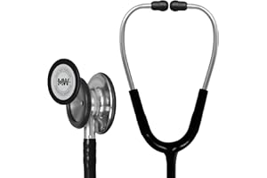 MaiWieel-Classic Monitoring Stethoscope Professional Dual Head Black Stethoscopes For Nurse,Doctor,Vet,Home Medical,EMT,Double-Sided Stainless Chestpiece,Flexible Tubing & Soft Sealing Eartips(Black)