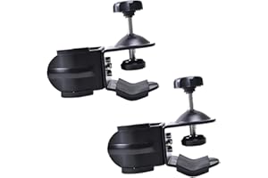 FIEWSZIHU 2 Pieces Metal C Clamp Heavy Duty Dual U Shaped Clip Bracket Mount for Photo Studio Light Stand Boom Arm